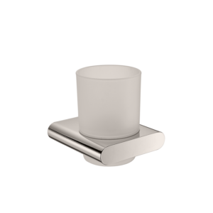 Toothbrush Holder with Cup in Brushed Nickel Finish