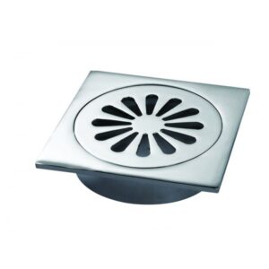 Square Floor Grate - Chrome 80mm