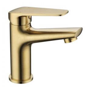 Sleek Basin Mixer – Brushed Gold Brass Core Sleek Basin Mixer – Brushed Gold Brass Core