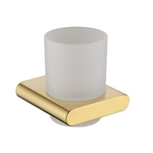 Solid Brass Toothbrush Holder in Brushed Gold