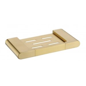 Sleek Brushed Gold Soap Holder – Soft Curve Sleek Brushed Gold Soap Holder – Soft Curve