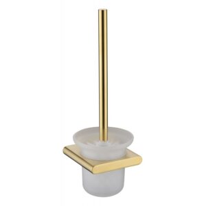 Sleek Brushed Gold Toilet Brush with Holder