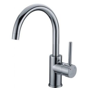 Chrome Solid Brass Round Kitchen Sink Mixer