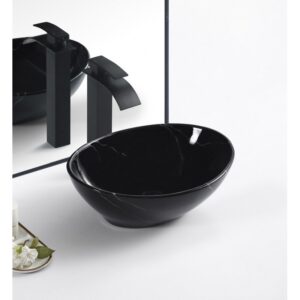 Above Counter Basin with Black Rim