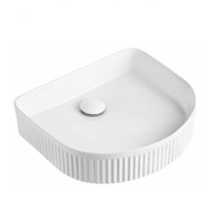 Arch Fluted matt white above counter Basin