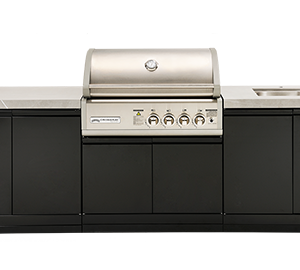 Crossray Tcs4fl In-built Gas Bbq Kitchen – Grey Benchtops &  Double Side Cabinets