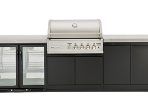 Crossray Tcs4fl Built-in Bbq With Grey Benchtops & 4b Cabinet