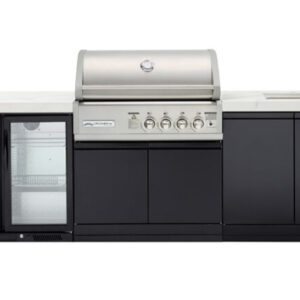Crossray Tcs4fl In-built Gas Bbq Kitchen - Black Fridge With Sink Setup
