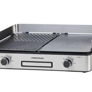 Benchtop Electric BBQ Grill - Stainless Steel with Dual Plate Function