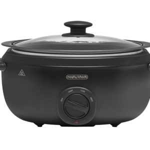 6.5L 'Sear & Stew' Slow Cooker - Matte Black Glass Lid & Browning Pot