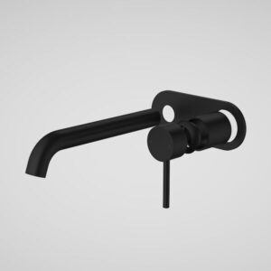 Liano II 210mm Matte Black Wall Basin Bath Trim Kit Rounded Cover Plate