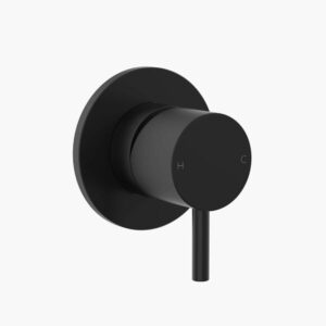 Round Pin Wall Mixer Faucet, Matte Black