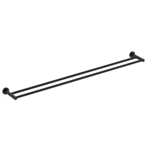 Round 900mm Double Towel Rail, Black