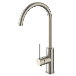 Minimalist MK2 Brushed Nickel Gooseneck Sink Mixer