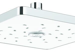Square Overhead Shower 230mm – Satin Jet Technology, White Finish