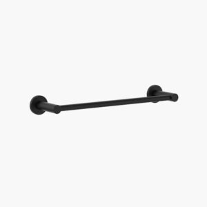 300mm Round Single Towel Rail – Matte Black