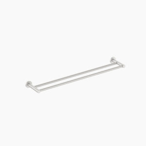 600mm Round Double Towel Rail, Brushed Nickel