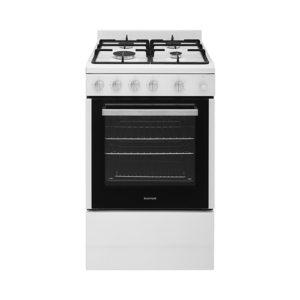 54cm Single Cavity Gas Oven with Gas Cooktop, Front Controls – White 54cm Single Cavity Gas Oven with Gas Cooktop, Front Controls – White