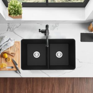 Poseidon Quartz Farmhouse Single Bowl Kitchen Sink