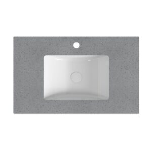 Poseidon Speckle Grey Stone Top With Undermount Basin Poseidon Speckle Grey Stone Top With Undermount Basin