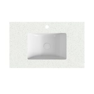 Poseidon Speckle White Stone Top With Undermount Basin Poseidon Speckle White Stone Top With Undermount Basin