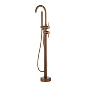 Aquaperla Round Brushed Copper Bath Mixer with Hand Shower Aquaperla Round Brushed Copper Bath Mixer with Hand Shower