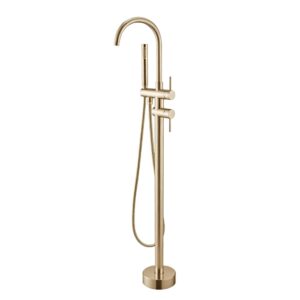 Aquaperla Light Brushed Brass Freestanding Tap with Hand Shower Aquaperla Light Brushed Brass Freestanding Tap with Hand Shower